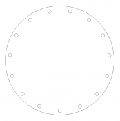 8" Round W/15 Drilled 1/4" Diameter Holes